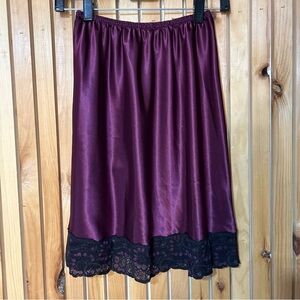 Vintage Lucie Ann II Satin Lace Trim Slip Skirt Purple Whimsigoth Fairy Witchy